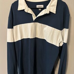Goodfellow & Co Navy and White Rugby Shirt